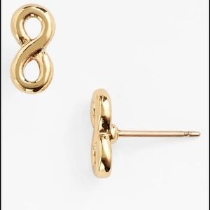 NWT: Kate Spade Kiss A Prince Infinity studs, gold
